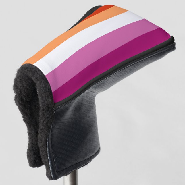 LGBTQ+ Lesbian Flag Stripes Pride Golf -  Head Cover (3/4 Front)