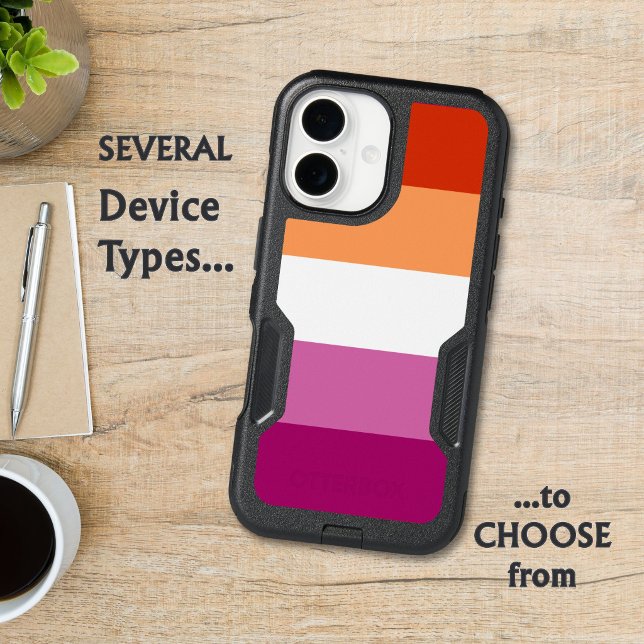 LGBTQ+ Lesbian Flag Stripes Pride -  Otterbox iPhone Case (Creator Uploaded)