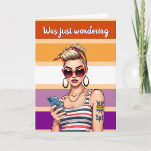 LGBTQ Lesbian Friendship   What's Up? Card