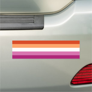 LGBTQ Lesbian Pride Flag Bumper Car Magnet