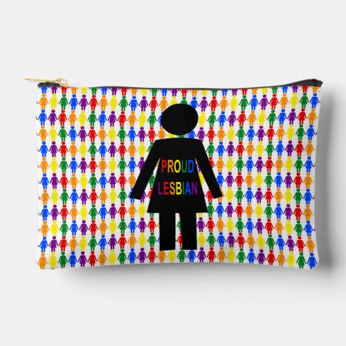 LGBTQ Lesbian Silhouette and Rainbow Ladies Accessory Pouch