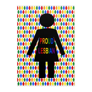 LGBTQ Lesbian Silhouette and Rainbow Ladies Acrylic Print