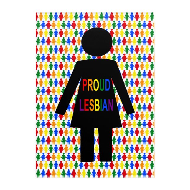 LGBTQ Lesbian Silhouette and Rainbow Ladies Acrylic Print (Front)