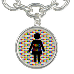 LGBTQ Lesbian Silhouette and Rainbow Ladies Bracelet
