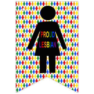 LGBTQ Lesbian Silhouette and Rainbow Ladies Bunting Flags