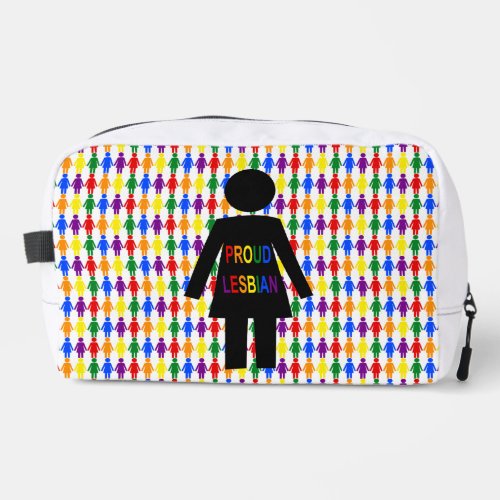 LGBTQ Lesbian Silhouette and Rainbow Ladies Dopp Kit