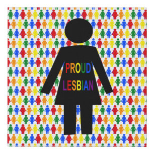 LGBTQ Lesbian Silhouette and Rainbow Ladies Faux Canvas Print