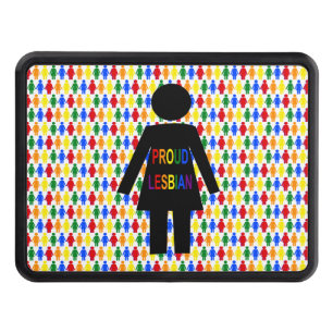 LGBTQ Lesbian Silhouette and Rainbow Ladies Hitch Cover
