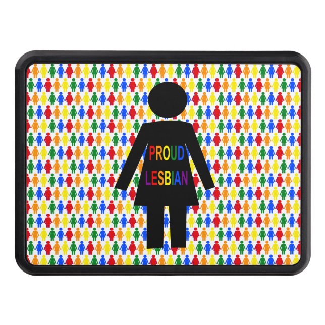 LGBTQ Lesbian Silhouette and Rainbow Ladies Hitch Cover (Front)