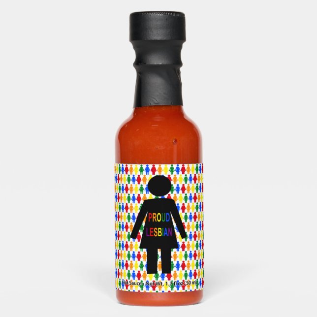 LGBTQ Lesbian Silhouette and Rainbow Ladies Hot Sauces (Front)