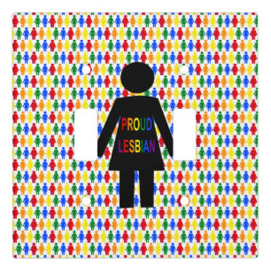 LGBTQ Lesbian Silhouette and Rainbow Ladies Light Switch Cover