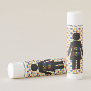 LGBTQ Lesbian Silhouette and Rainbow Ladies Lip Balm