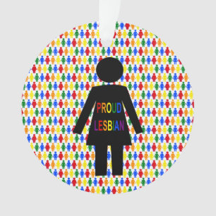 LGBTQ Lesbian Silhouette and Rainbow Ladies Ornament