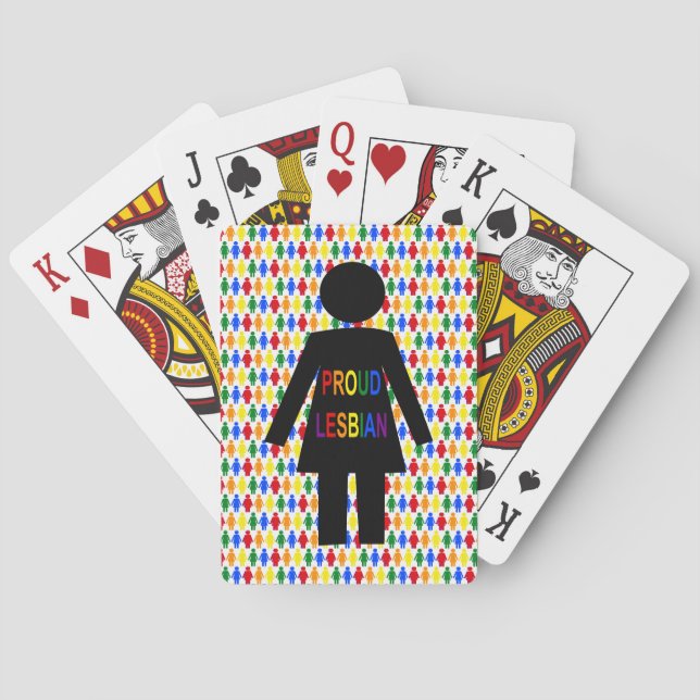 LGBTQ Lesbian Silhouette and Rainbow Ladies Poker Cards (Back)