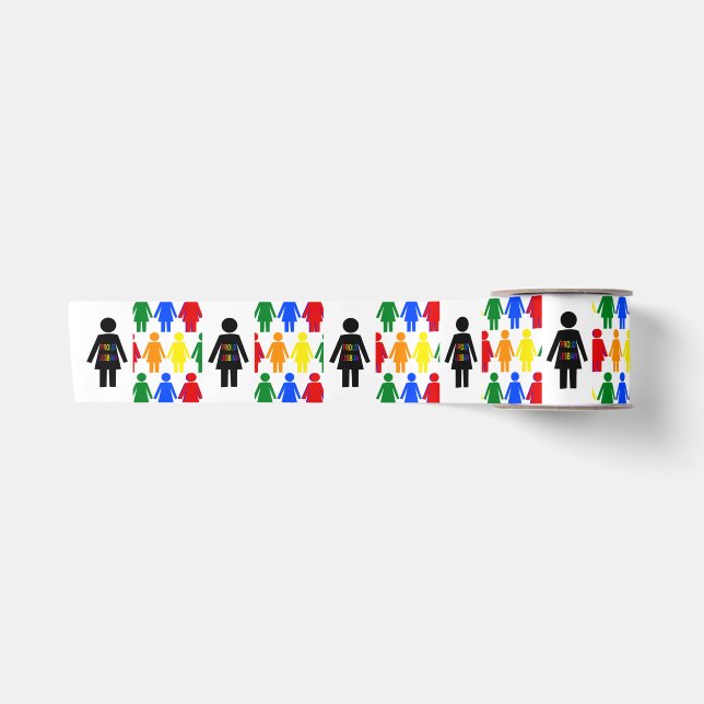 LGBTQ Lesbian Silhouette and Rainbow Ladies Satin Ribbon (Front)