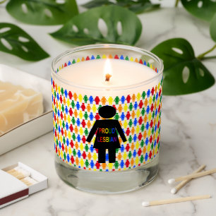 LGBTQ Lesbian Silhouette and Rainbow Ladies Scented Candle