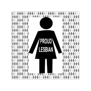 LGBTQ Lesbian Silhouette and Rainbow Ladies Self-inking Stamp