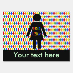 LGBTQ Lesbian Silhouette and Rainbow Ladies Sign