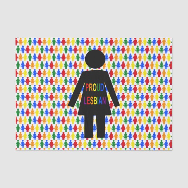 LGBTQ Lesbian Silhouette and Rainbow Ladies Tissue Paper (Front)