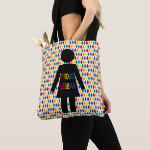 LGBTQ Lesbian Silhouette and Rainbow Ladies Tote Bag
