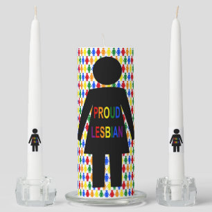 LGBTQ Lesbian Silhouette and Rainbow Ladies Unity Candle Set