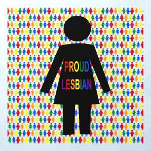 LGBTQ Lesbian Silhouette and Rainbow Ladies Wall Decal