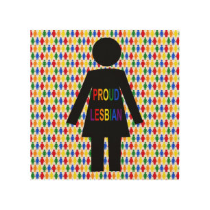 LGBTQ Lesbian Silhouette and Rainbow Ladies Wood Wall Art