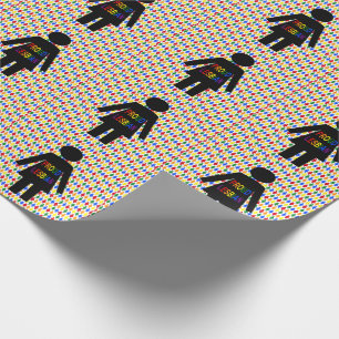 LGBTQ Lesbian Silhouette and Rainbow Ladies Wrapping Paper