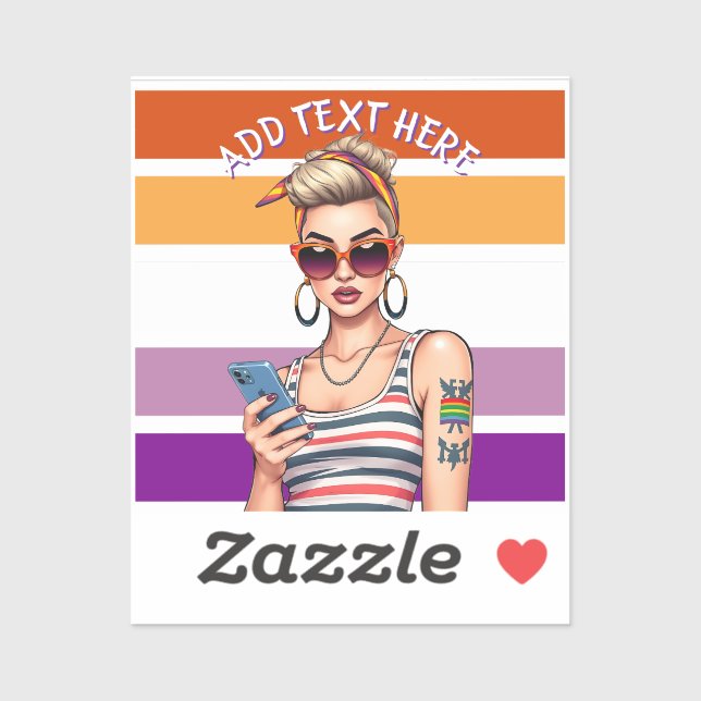 LGBTQ Lesbian with Sarcastic Look Sticker (Sheet)