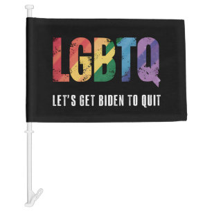 LGBTQ Lets Get Biden To Quite Gay Pride  Car Flag