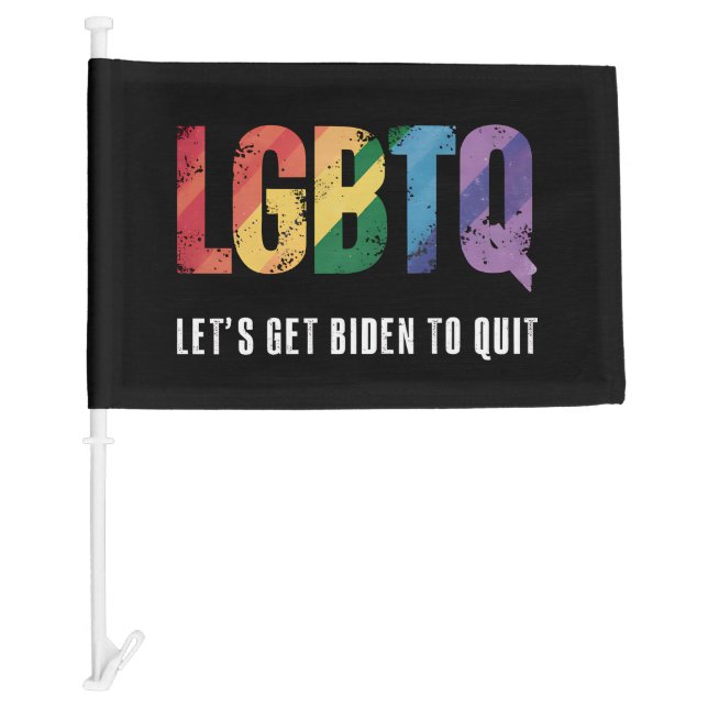 LGBTQ Lets Get Biden To Quite Gay Pride  Car Flag (Front)