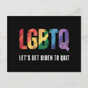 LGBTQ Lets Get Biden To Quite Gay Pride Postcard