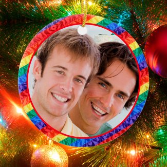 LGBTQ LGBT custom photo gay rainbow flag frame
