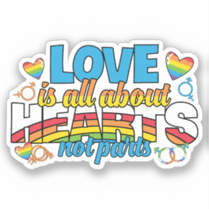 LGBTQ - Love Is All About Hearts Sticker