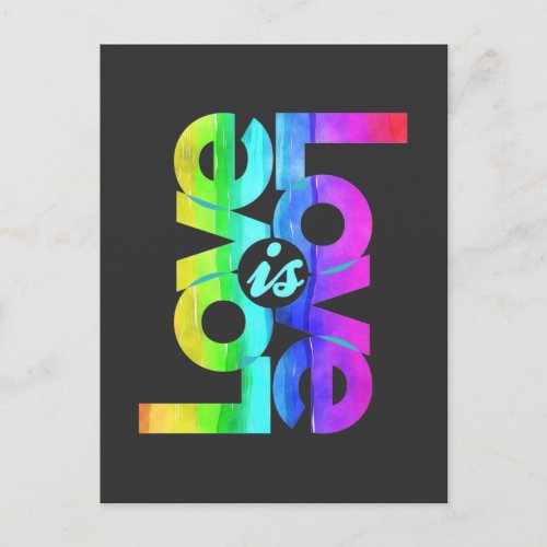 LGBTQ Love is Love Announcement Postcard