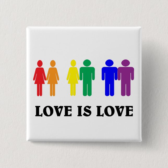 LGBTQ love is love. Button (Front)