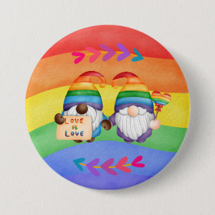 LGBTQ Love is Love Colorful Rainbow Button