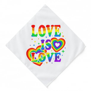 LGBTQ Love is Love Gay Pride LGBT Rainbow Flag Bandana