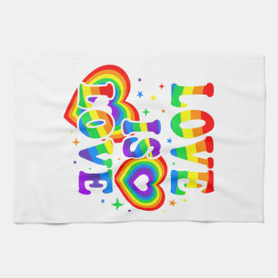 LGBTQ Love is Love Gay Pride LGBT Rainbow Flag Kitchen Towel