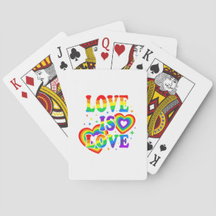 LGBTQ Love is Love Gay Pride LGBT Rainbow Flag Poker Cards