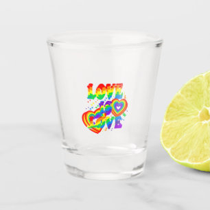 LGBTQ Love is Love Gay Pride LGBT Rainbow Flag Shot Glass