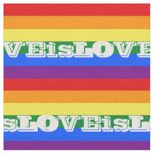 LGBTQ LOVE is LOVE Rainbow Fabric