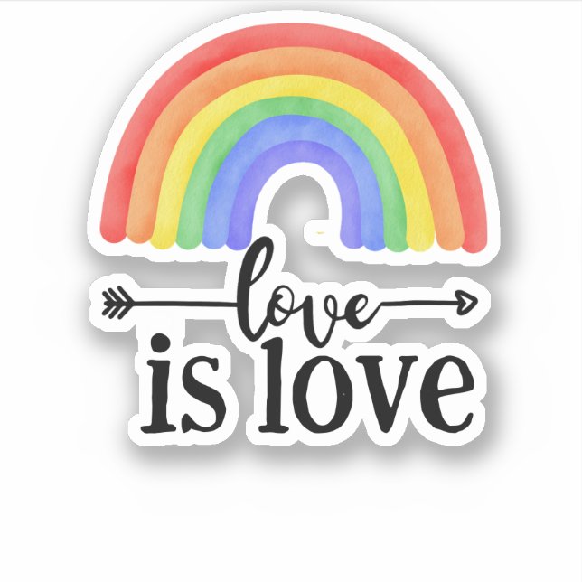LGBTQ Love is Love Rainbow Sticker (Front)
