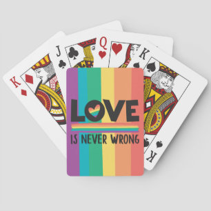 LGBTQ love is never wrong pride month Poker Cards