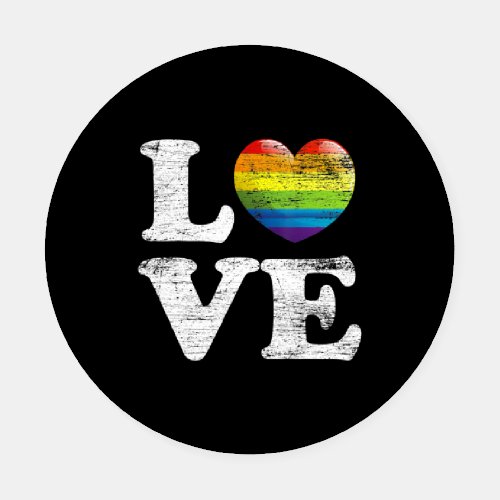 Lgbtq Love Rainbow Flag Pride Month Valentines Day Coaster Set