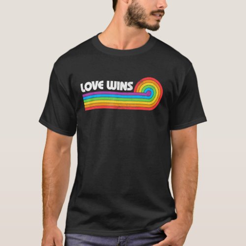 Lgbtq Love Wins Gay Pride Lgbt Ally Rainbow Flag V T_Shirt