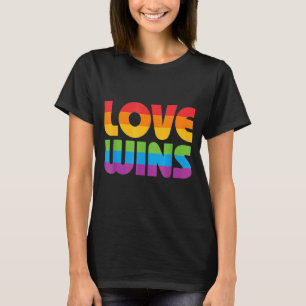 Lgbtq Love Wins Gay Pride Lgbt Rainbow Flag Retro  T-Shirt