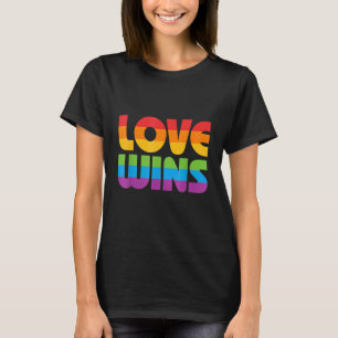 Lgbtq Love Wins Gay Pride Lgbt Rainbow Flag Retro  T-Shirt