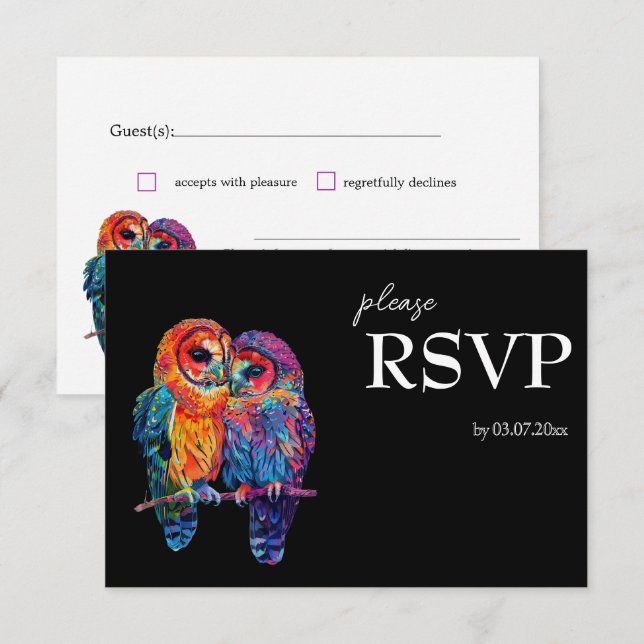 LGBTQ+ Lovely simple Budget Eternal Unity RSVP Card (Front/Back)