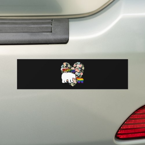 LGBTQ Mama Bear Progress Pride Flag Gay Bumper Sticker